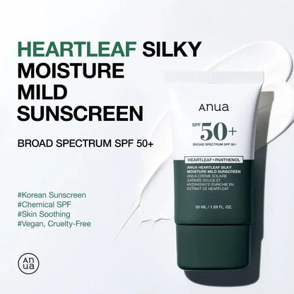 ANUA - HEARTLEAF SILKY MOISTURE SUN CREAM SPF50+ PA++++ 50ML